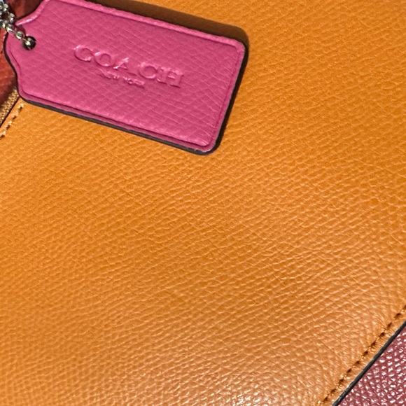 COACH East West Pop Up Pouch Crossbody Red Orange Pink - Picture 5 of 14